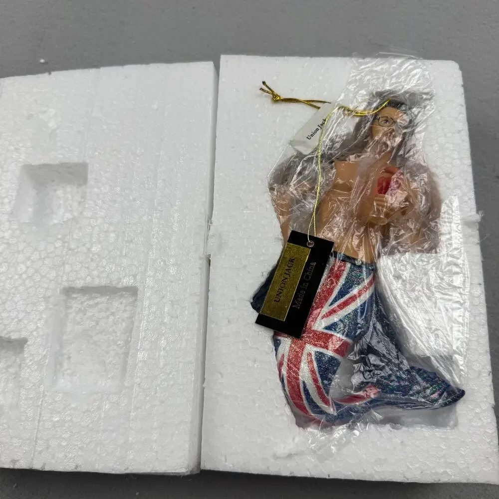 December Diamonds Union Jack Merman Ornament 55-55014 2016 Boxed UK Flag Retired